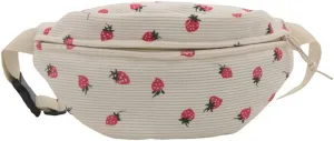 Bum Bag, Casual Travel Chest Bag Corduroy Crossbody Bags Strawberry Print Waist Bag Travel Belly Bag for Women