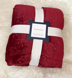 Charter Club Embossed Sherpa Throw Decorative Extra Soft Fuzzy Faux Fur Throw Blanket 50" x 60",Solid Reversible Long Hair Shaggy Blanket,Fluffy Cozy Plush Comfy Microfiber Fleece Blankets Rad