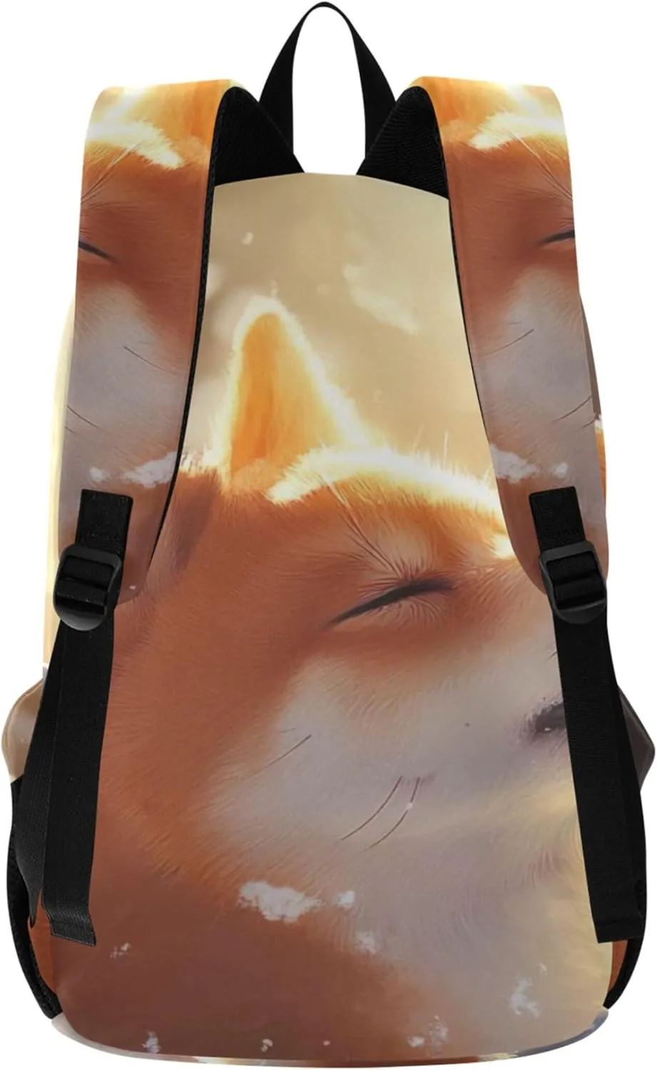 CHIFIGNO Cute Backpacks for Woman Casual Sunlit Shiba Inu Winter Glow Simple College Bookbag for Teen