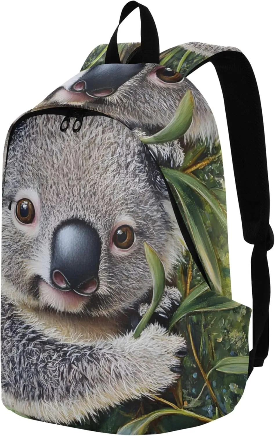 CHIFIGNO Cute Koala Green Leaves Cute Backpacks for Women Casual Fashion Back to School Bookbag