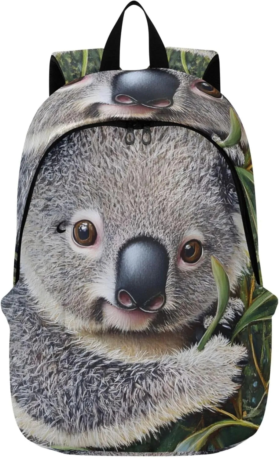 CHIFIGNO Cute Koala Green Leaves Cute Backpacks for Women Casual Fashion Back to School Bookbag