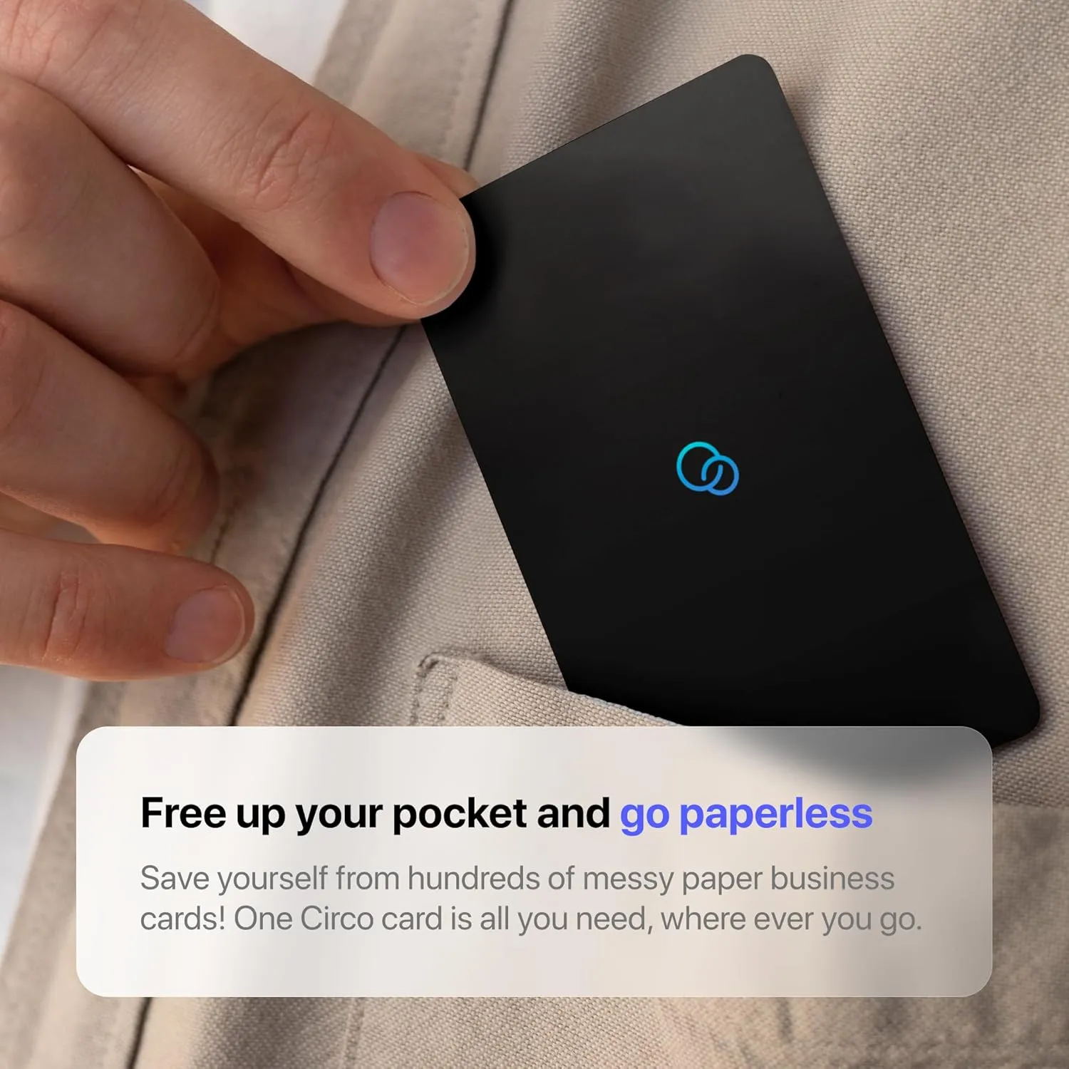 Circo Smart NFC Networking Card - Digital Business Card | Social Media Sharing & Instant Contact - Easy Touch Sharing (Black)