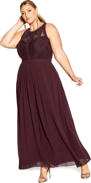 City Chic Women's Panelled Bodice Maxi Dress