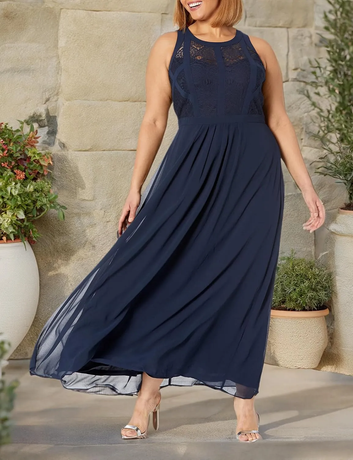 City Chic Women's Panelled Bodice Maxi Dress
