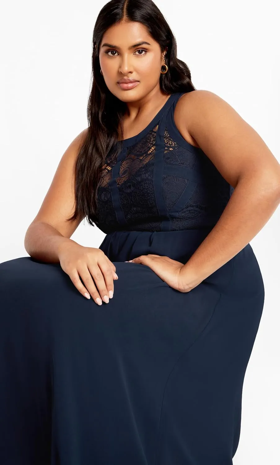 City Chic Women's Panelled Bodice Maxi Dress