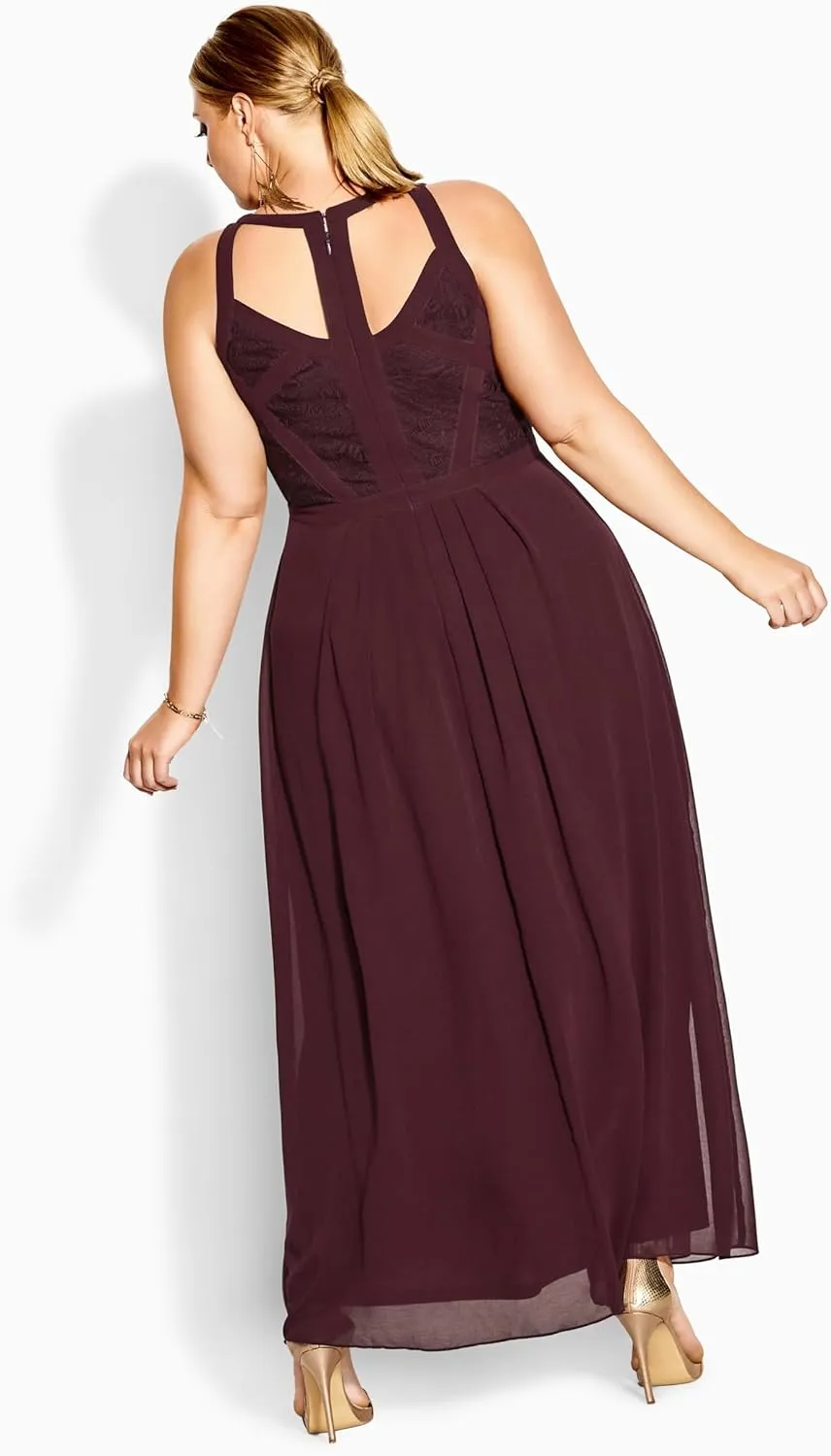 City Chic Women's Panelled Bodice Maxi Dress