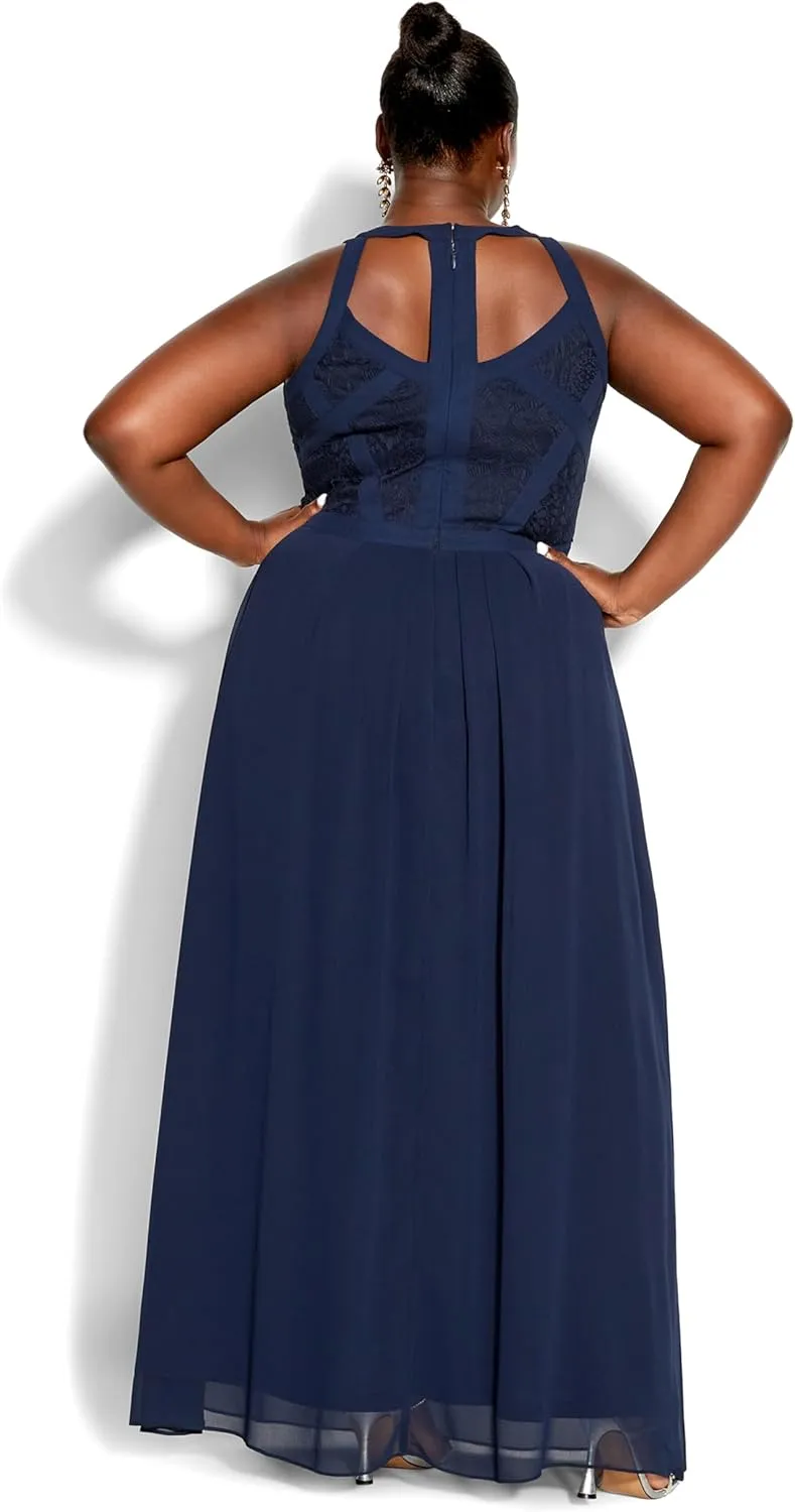 City Chic Women's Panelled Bodice Maxi Dress