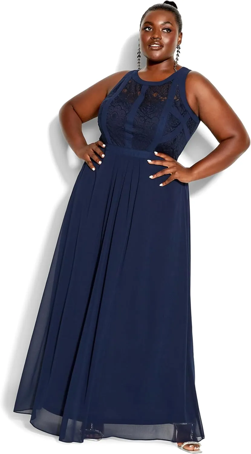 City Chic Women's Panelled Bodice Maxi Dress