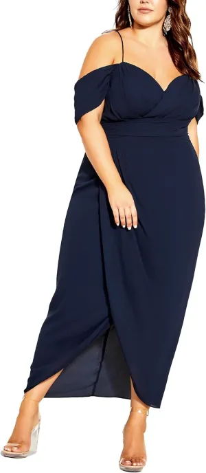 City Chic Women's Plus Size Maxi Dress - Entwine Tulip Drape