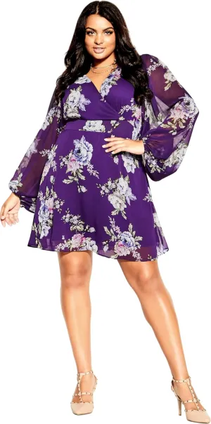 City chic Women's Plus Size Wild Floral Dress