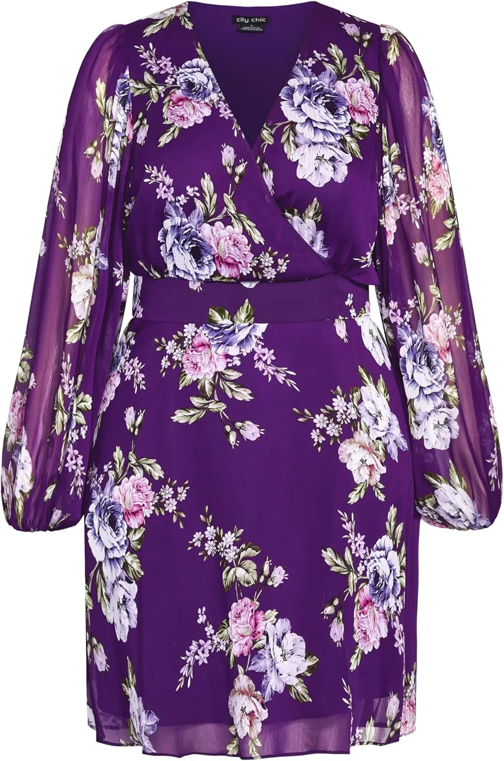 City chic Women's Plus Size Wild Floral Dress