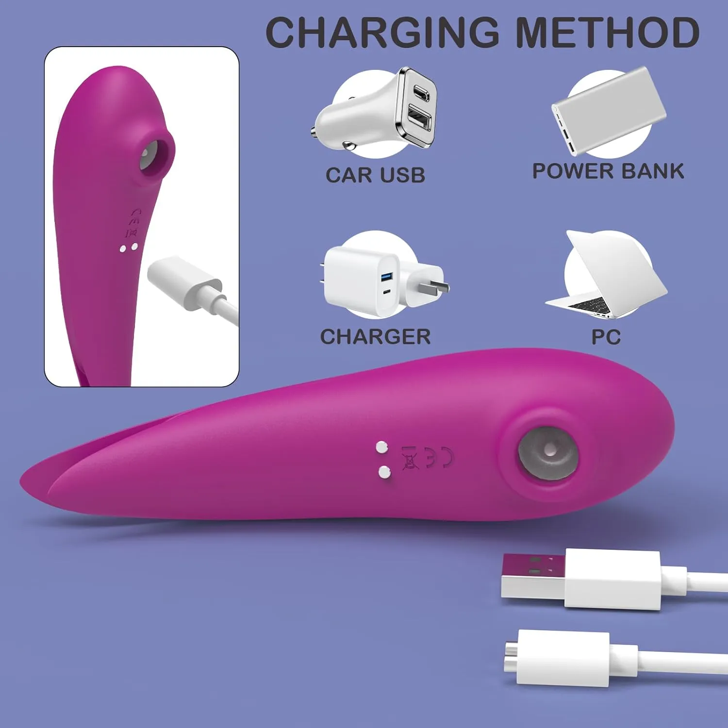 Clitoral Stimulation Sex Toy Vibrator - 3in1 Clitoris G Spot Vibrator, Adult Toy for Women Pleasure, Sucking Massager with 10 Modes, Quiet Mini Vibe, Couple Sex Products for Women