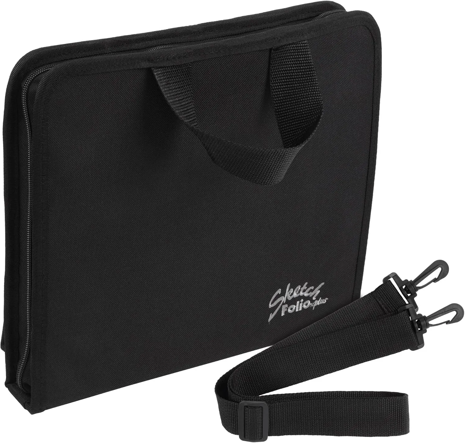 Creative Mark Sketch Folio Plus - Water-Resistant Zippered Nylon Sketch Padfolio, Black Art Travel Bag for Plein Air Artists, Holds 9x12 Sketchbook, Pockets for Brushes, Pencils & Accessories