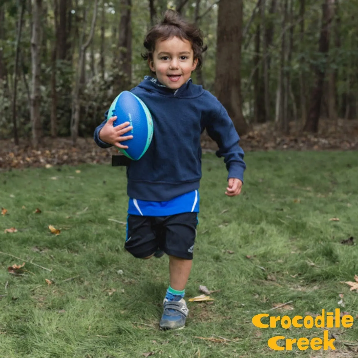 Crocodile Creek Football for Kids Ages 3 and Up - Inflatable Ball for Flag Football Games and Outdoor Sports - Made from Rubber - Sharks - 8-inch Length