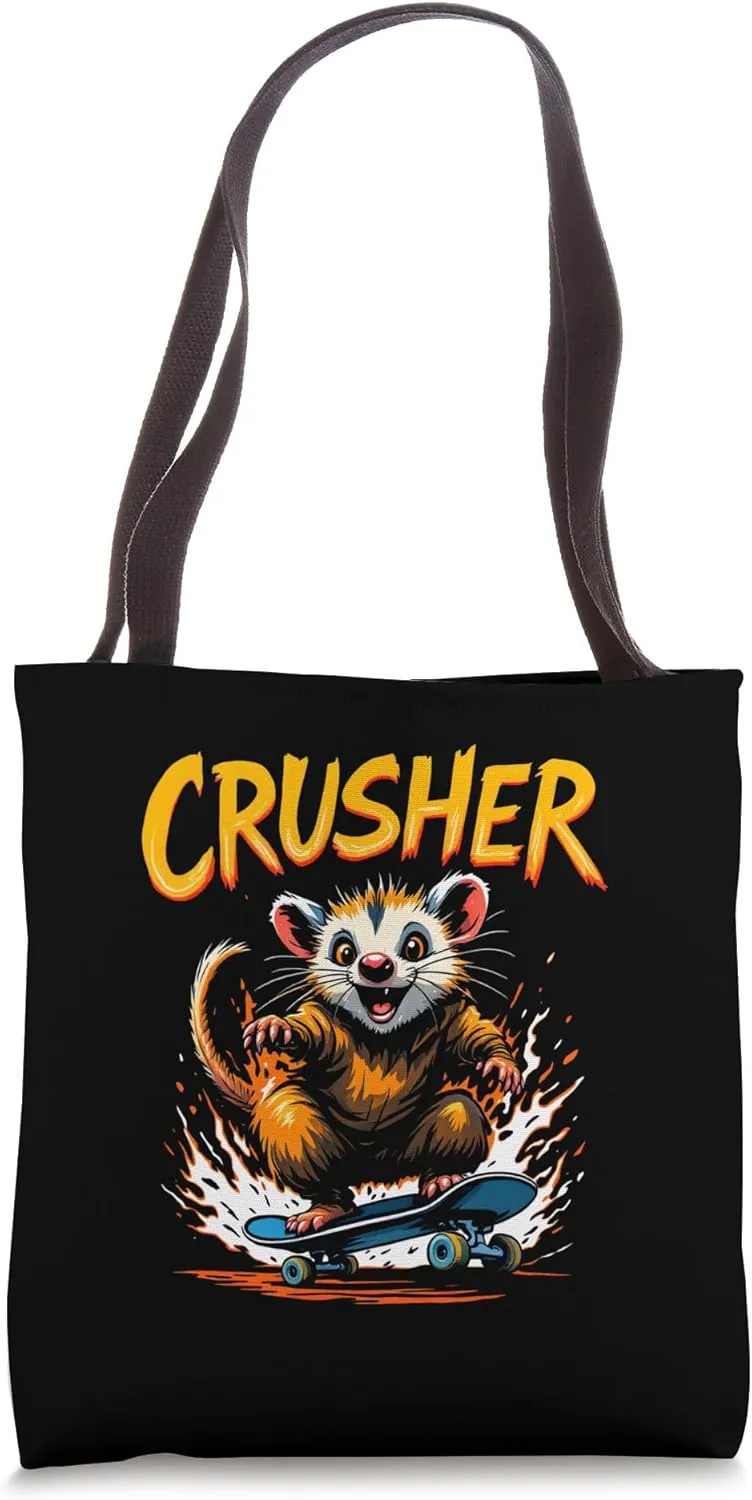 CRUSHER Bold Edgy Animal Skateboard Tote Bag