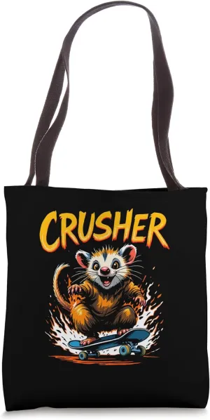 CRUSHER Bold Edgy Animal Skateboard Tote Bag