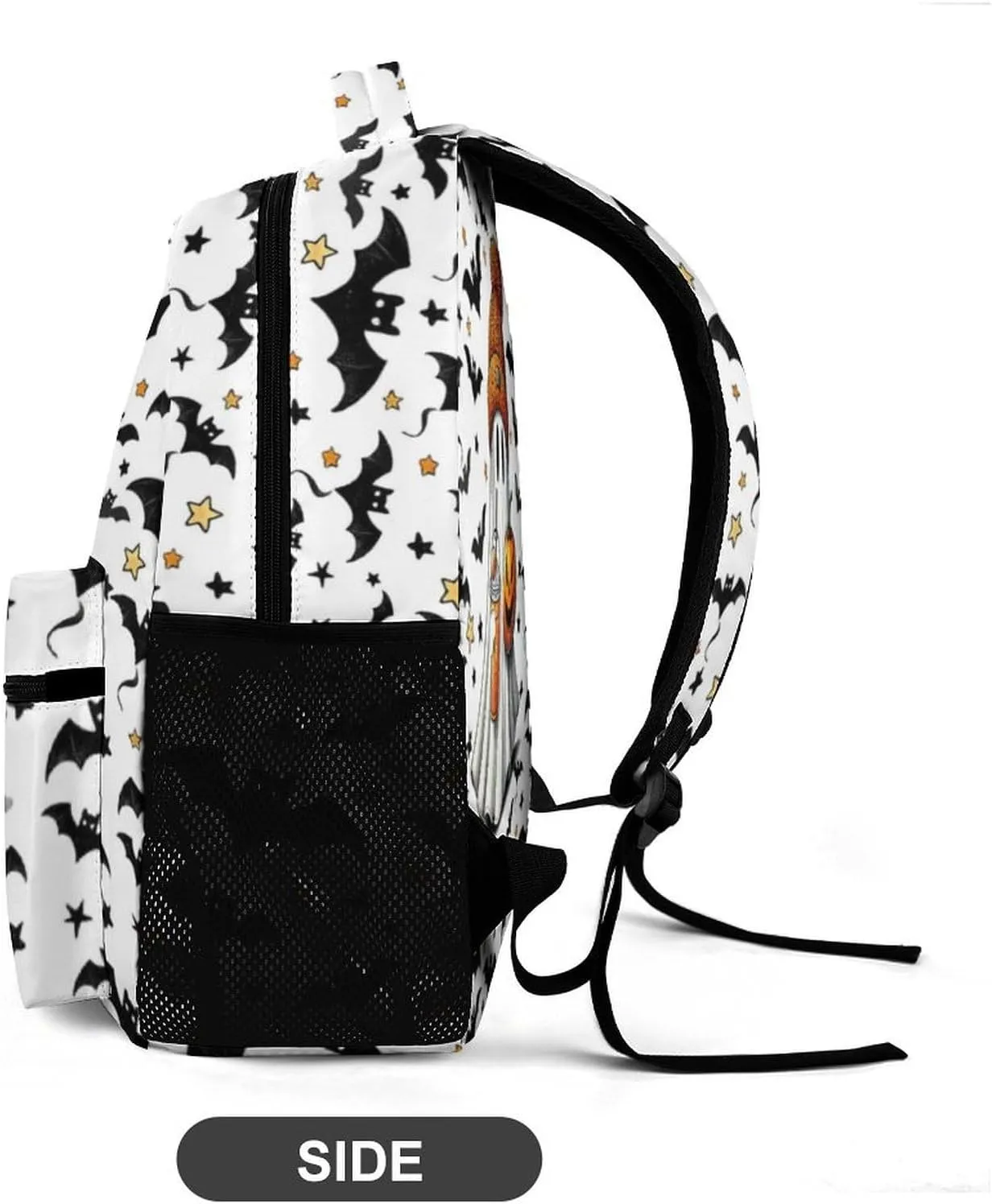Custom Halloween School Backpack for Kids Girls Boys, 16 Inch Scary Halloween Themed Bookbag, Personalized School Backpacks for Students Children, Lightweight, Large Capacity