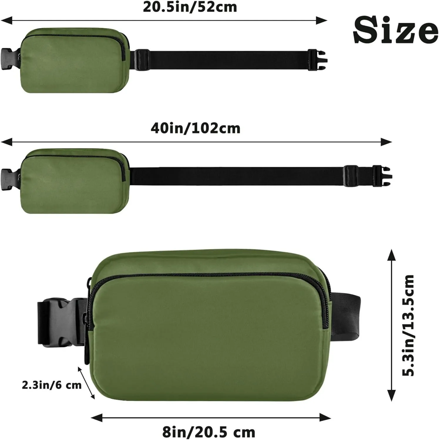 Dark Olive Green Women Fanny Packs Waterproof Belt Bag Hip Pack Cartoon Travel Waist Pouch