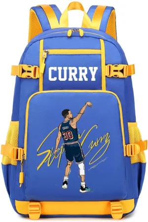 Dazzling Gold 30 Basketball Player SC Creative Backpacks Sports Fan Bookbag Travel Student Backpack For Men Women (2)