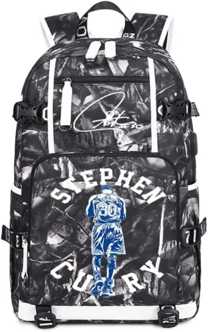 Dazzling Gold 30 Basketball Player SC Creative Backpacks Sports Fan Bookbag Travel Student Backpack For Men Women (3)