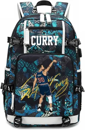 Dazzling Gold 30 Basketball Player SC Creative Backpacks Sports Fan Bookbag Travel Student Backpack For Men Women (7)