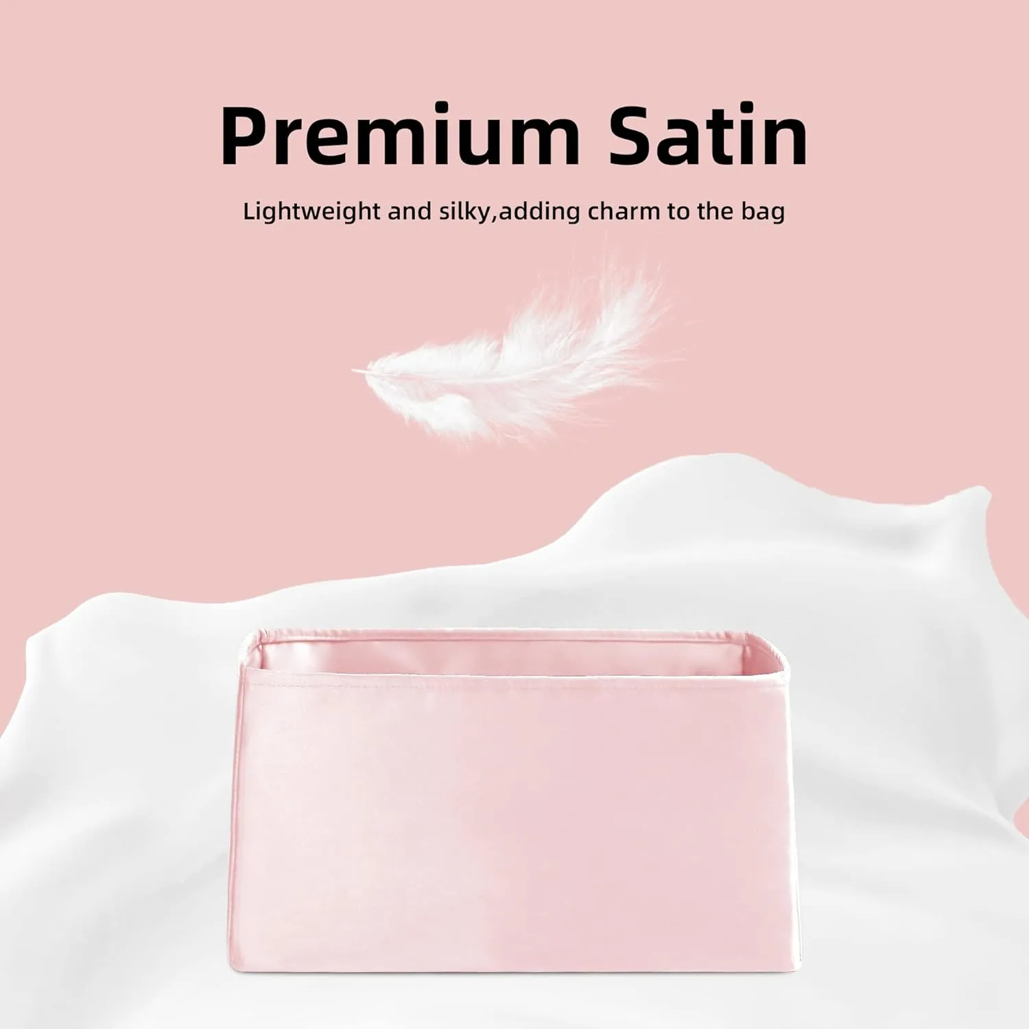 DGAZ Purse Organizer Silky Smooth For LV Graceful PM/MM Bags,Silk,Luxury Handbag Tote in Bag Shapers (Pink, MM)