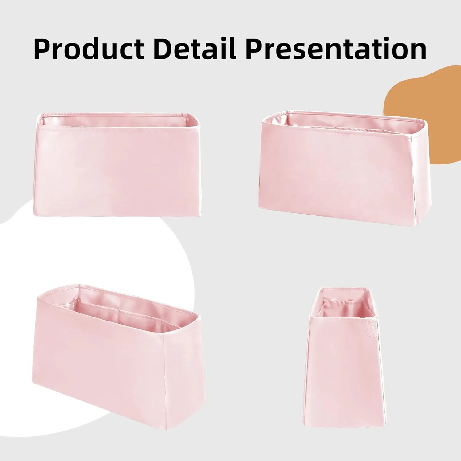 DGAZ Purse Organizer Silky Smooth For LV Graceful PM/MM Bags,Silk,Luxury Handbag Tote in Bag Shapers (Pink, MM)