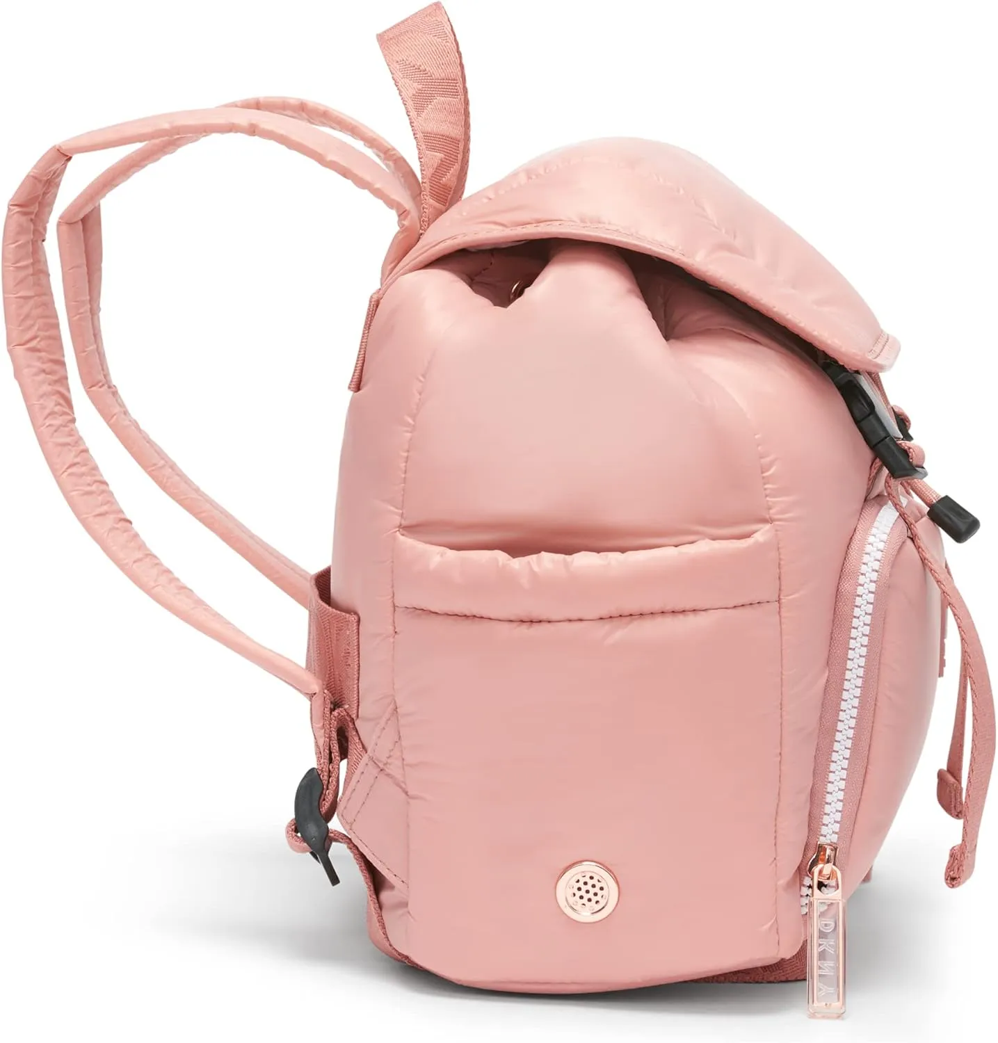 DKNY Women's Lightweight Foldover Backpack with Buckle Straps, Primrose, One Size