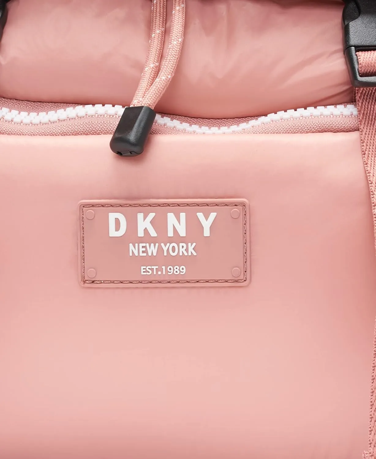 DKNY Women's Lightweight Foldover Backpack with Buckle Straps, Primrose, One Size