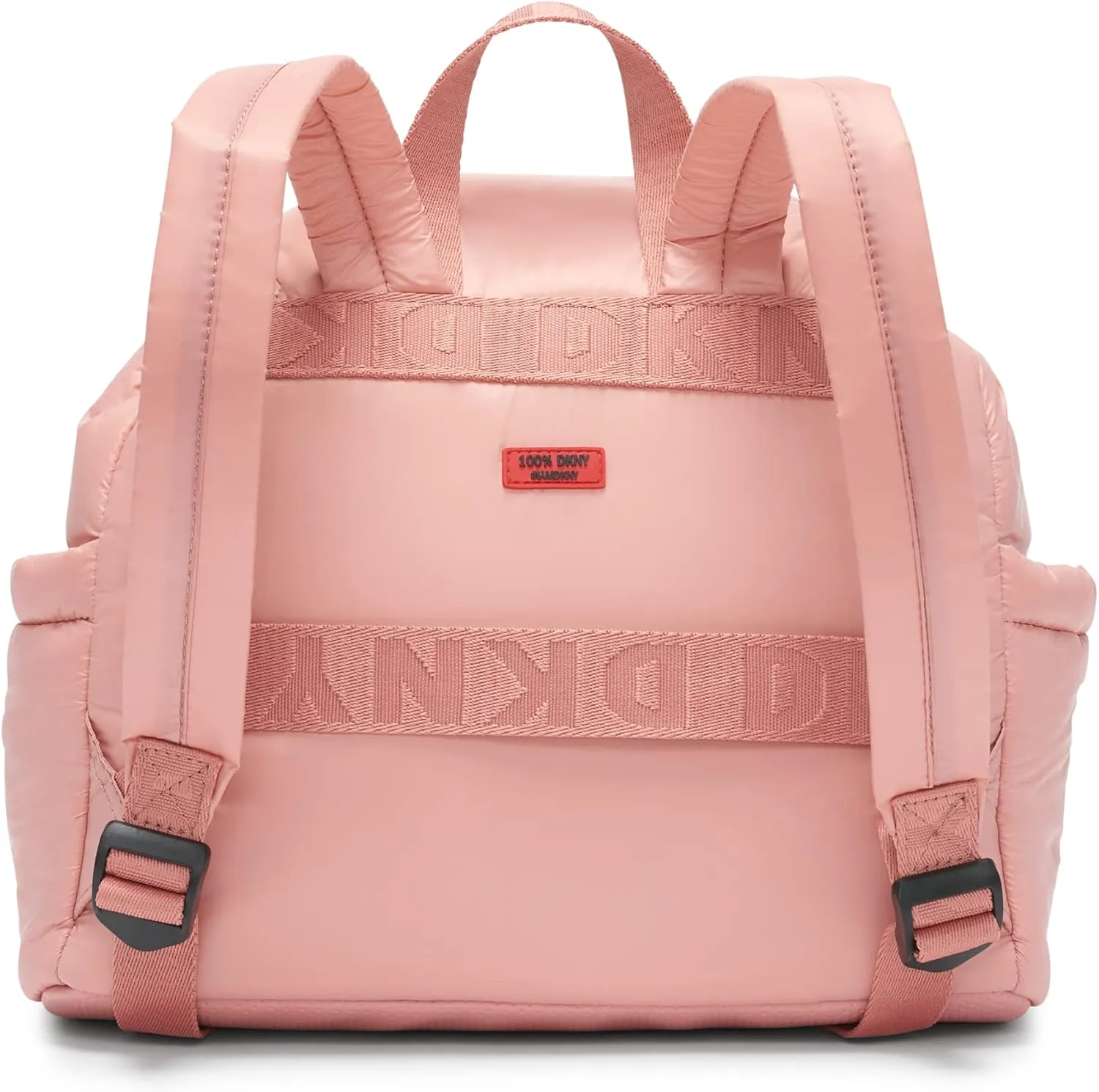 DKNY Women's Lightweight Foldover Backpack with Buckle Straps, Primrose, One Size