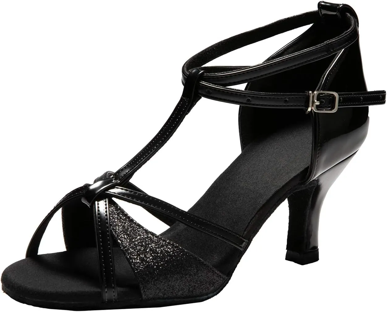 Dress First Dance Shoes Women Latin Salsa Bachata Shoes Suede Sole Wedding Performance Dance Shoes 2.76'' Heel
