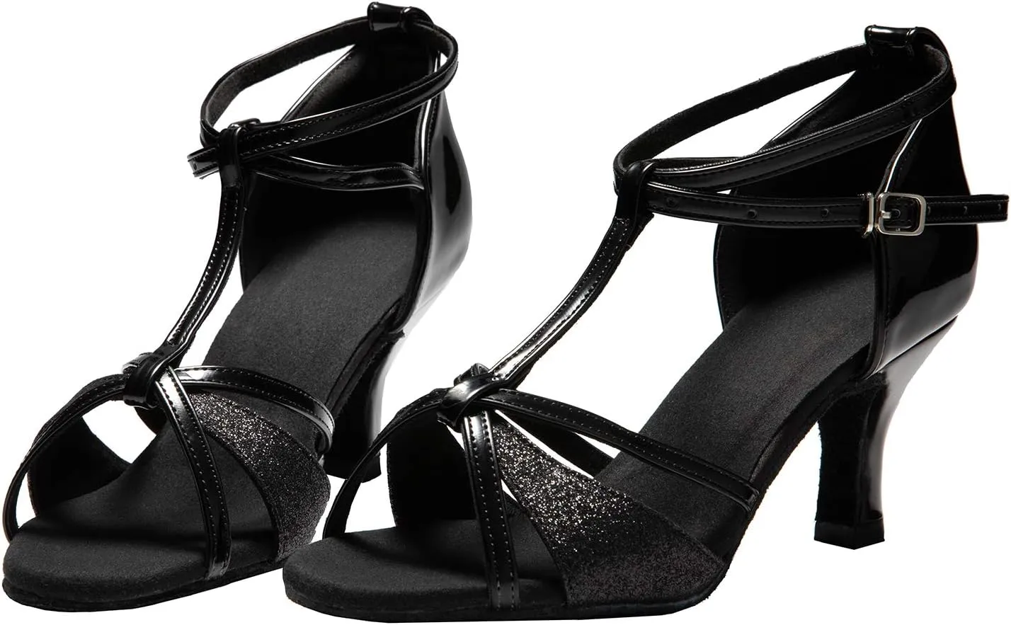 Dress First Dance Shoes Women Latin Salsa Bachata Shoes Suede Sole Wedding Performance Dance Shoes 2.76'' Heel