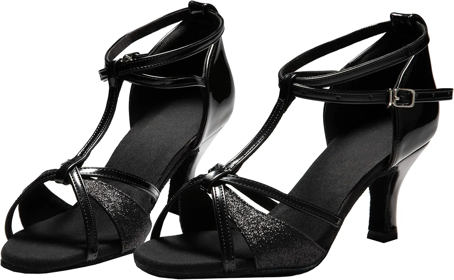 Dress First Dance Shoes Women Latin Salsa Bachata Shoes Suede Sole Wedding Performance Dance Shoes 2.76'' Heel
