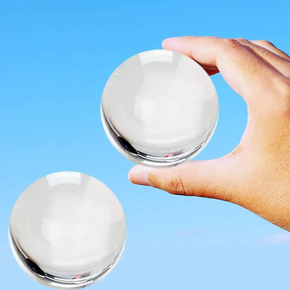 DSJUGGLING 2 Pack 2.559" Clear Acrylic Contact Juggling Ball for Beginners - 65mm Small Practice Ball