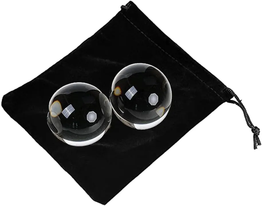 DSJUGGLING 2 Pack 2.559" Clear Acrylic Contact Juggling Ball for Beginners - 65mm Small Practice Ball