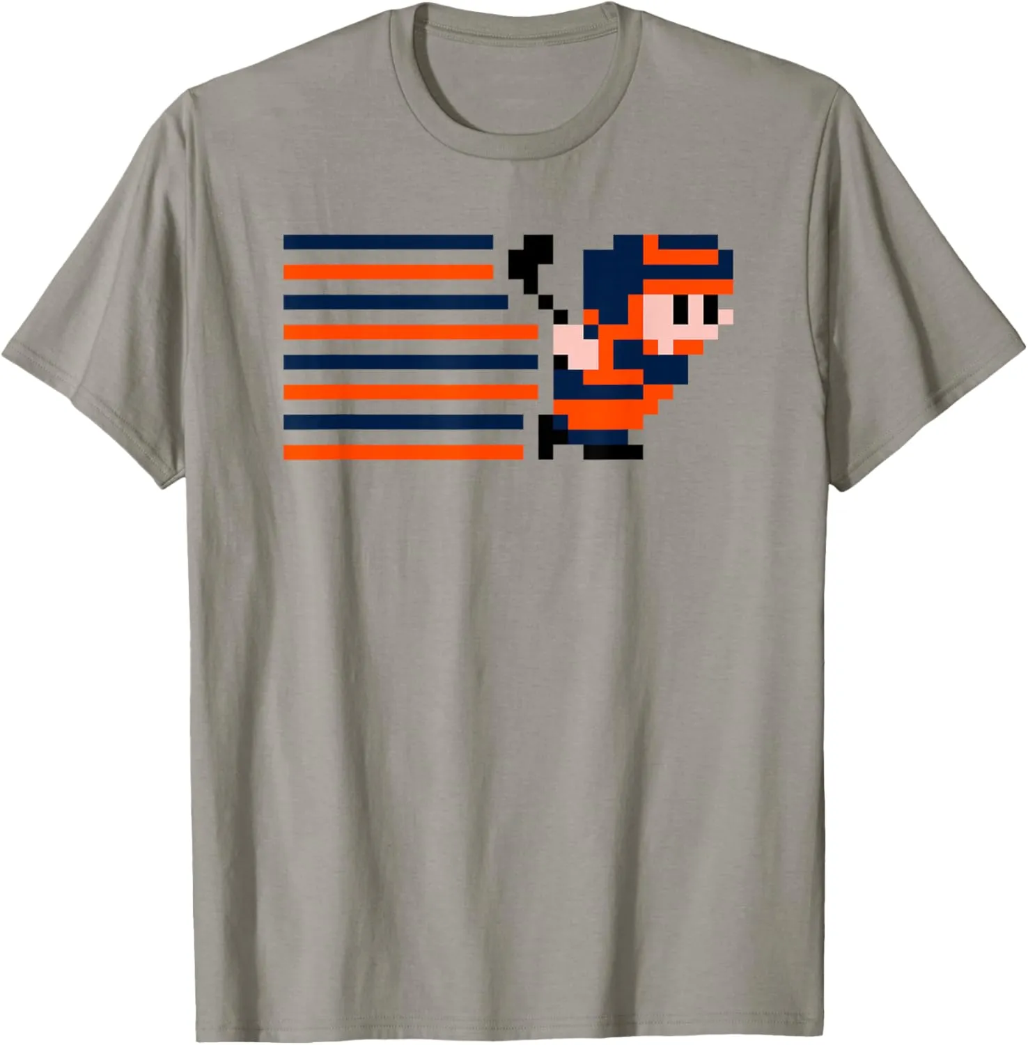 Edmonton Ice Hockey - Edmonton 8-Bit Retro Arcade T-Shirt, Unisex-Adults, Kids, Grey, Small, Short Sleeve, Classic Fit