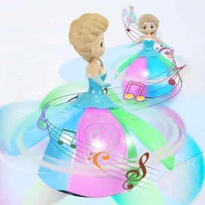 Enchanting Rotating Ice Princess Dancing Robot Toy with Colorful Lights, Music & Interactive Features - A Magical Gift for Children Ages 3-6, Perfect for Christmas and Birthdays