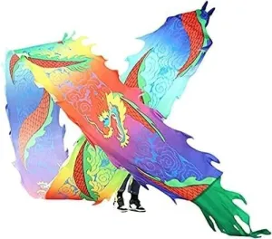Fitness Toys Dragon Ribbon Streamer,Dragon Silk Flowy,3D Colorful Dragon Silk Flowy Spinning & Shaking for Ribbon Toy for Children Kids Beginner Outdoor Park(8m)