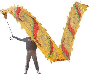 Fitness toys Dragon Ribbon Streamer,Dragon Silk Flowy,3D Colorful Dragon Silk Flowy Spinning & Shaking Kungfu Dragon Dance Silk Poi For Playing/Work Out Parent-Child Game Project Outdoor Park(8m)
