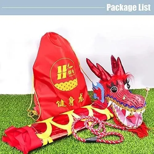 Fitness toys Dragon Ribbon Streamer,Dragon Silk Flowy,3D Colorful Dragon Silk Flowy Spinning & Shaking Poi 8m /10m Dragon Dance Ribbon Streamer Silk Flowy Spinning & Shaking PoiParents Outdoor Park(Ye