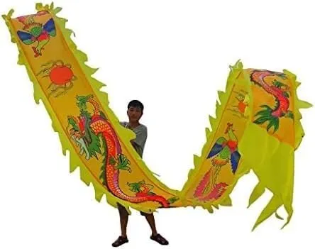Fitness toys Dragon Ribbon Streamer,Dragon Silk Flowy,3D Colorful Dragon Silk Flowy Spinning & Shaking Poi 8m /10m Dragon Dance Ribbon Streamer Silk Flowy Spinning & Shaking PoiParents Outdoor Park(Ye