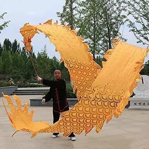 Fitness toys Dragon Ribbon Streamer,Dragon Silk Flowy,3D Colorful Dragon Silk Flowy Spinning Fitness Dragon Dance Ribbon Throw Streamer For Outdoor Backyard Lawn Playing Exercise Child Games Toys Outd