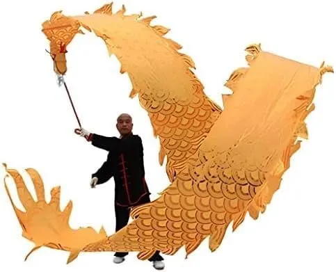 Fitness toys Dragon Ribbon Streamer,Dragon Silk Flowy,3D Colorful Dragon Silk Flowy Spinning Fitness Dragon Dance Ribbon Throw Streamer For Outdoor Backyard Lawn Playing Exercise Child Games Toys Outd