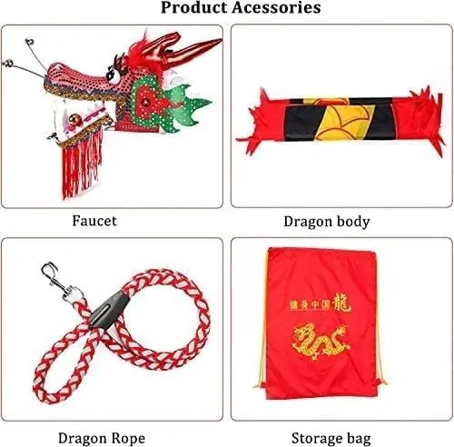 Fitness toys Dragon Ribbon Streamer,Dragon Silk Flowy,3D Colorful Dragon Silk Flowy Spinning Fitness Dragon Dance Ribbon Throw Streamer For Outdoor Backyard Lawn Playing Exercise Child Games Toys Outd