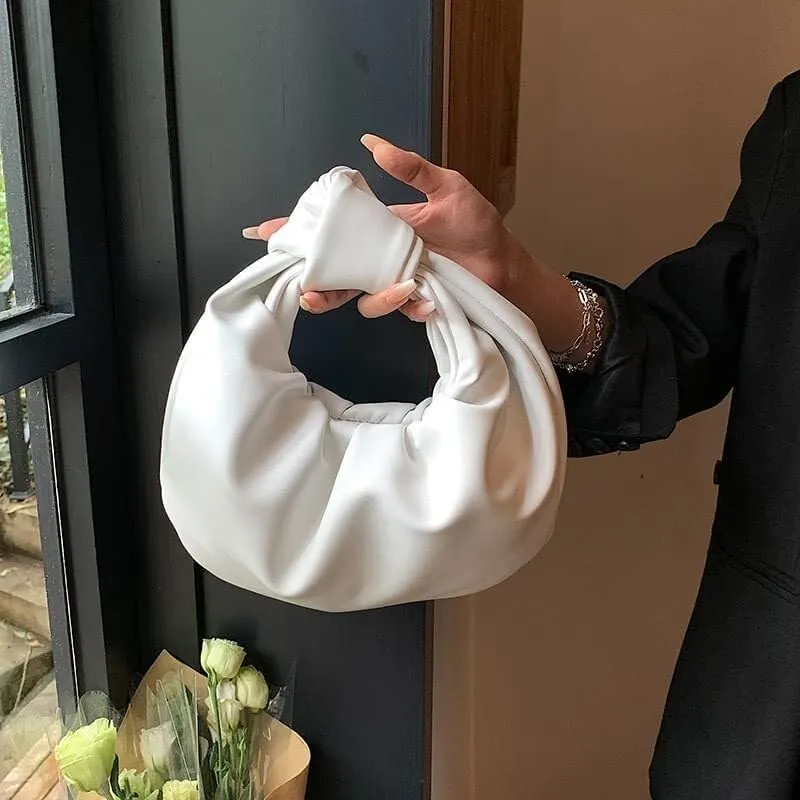 Fold Knot Design Cloud Bag Handbag Women's Dumpling Bun Tote Crossbody Bag