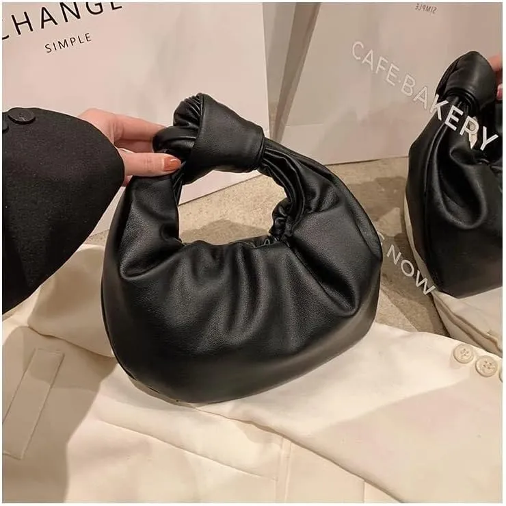 Fold Knot Design Cloud Bag Handbag Women's Dumpling Bun Tote Crossbody Bag