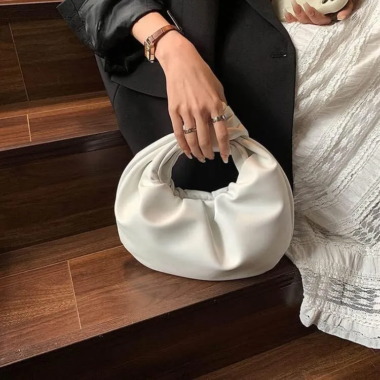 Fold Knot Design Cloud Bag Handbag Women's Dumpling Bun Tote Crossbody Bag