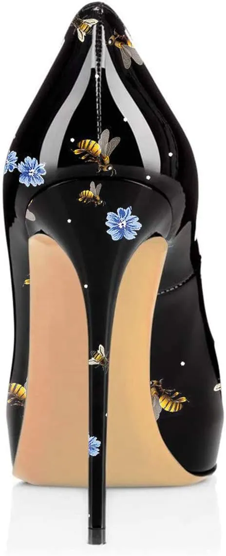 FSJ Women Graceful Peep Toe Pumps High Heels with Platform Slip On Party Prom Shoes Size 4-15 US