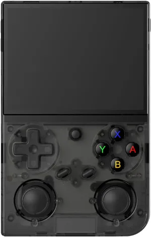 G350 Handheld Game Console , 3.5 Inch IPS Screen Linux System 3200 mAh Battery 4371 Games Preloaded , Portable Retro Video Games Console Support Wired Controller and Earphone (Transparent Black)