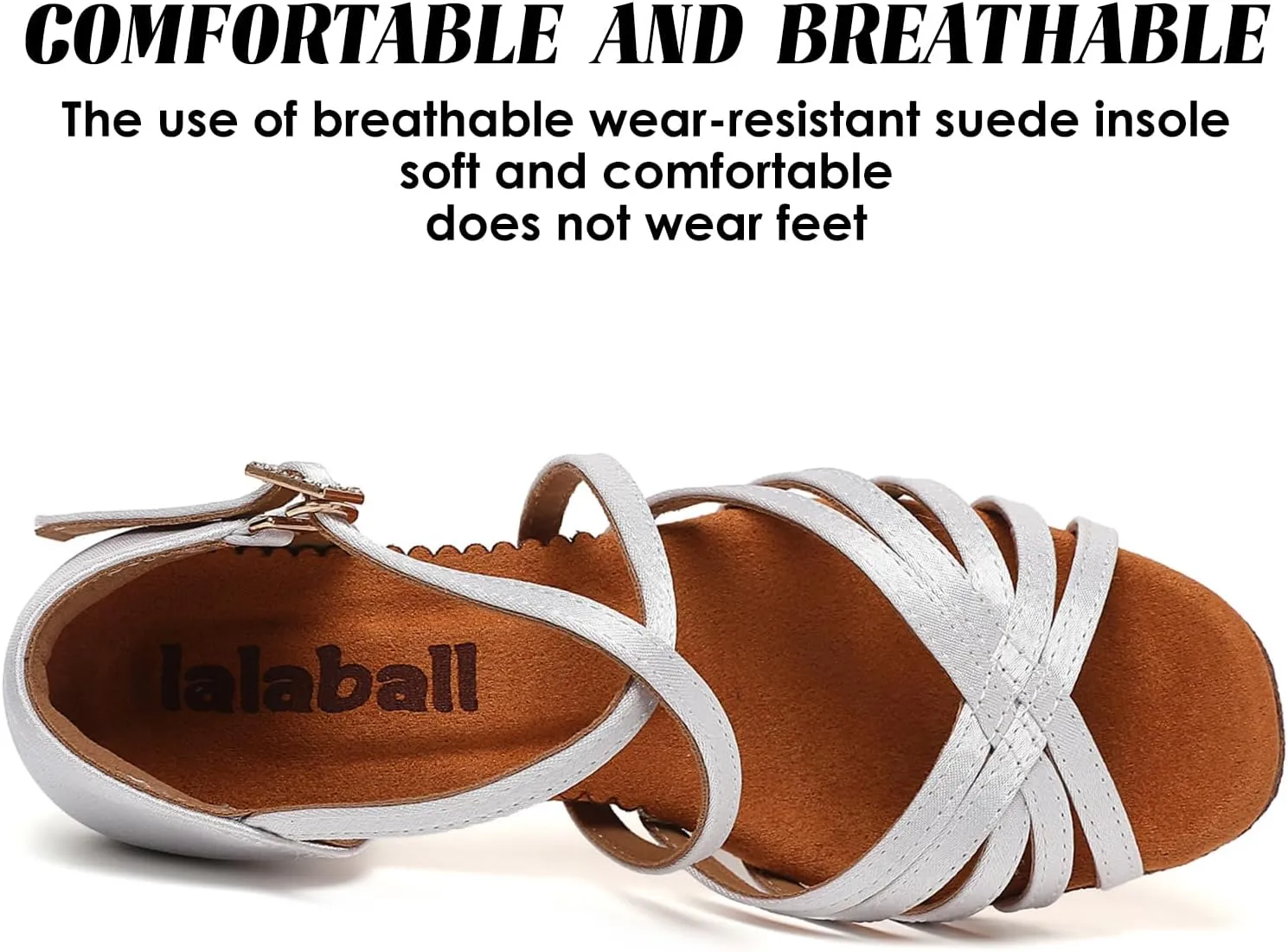 Girls Latin Dance Shoes Low Heels Ballroom Salsa Tango Performance Practice Dance Shoes for Girls Kids, White Black Tan (Toddler/Little Kid/Big Kid)